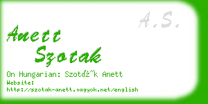 anett szotak business card